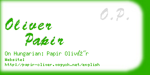 oliver papir business card